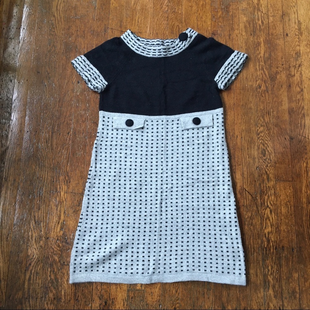 Etincelle Couture mod gray & black sweater dress - Picture 3 of 8